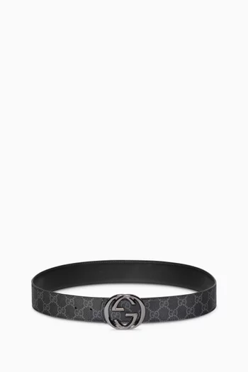 Reversible Interlocking G Buckle Belt in Supreme Canvas