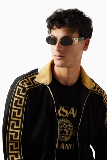 نظارة شمسية بحلية ميدوسا وإطار مستطيل أسيتات