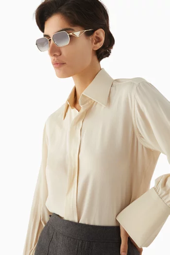 نظارة شمسية بإطار غير منتظم معدن