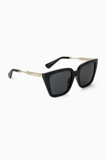 نظارة شمسية بإطار مربع بتصميم عين القطة أسيتات