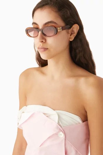 نظارة شمسية بإطار بيضاوي أسيتات