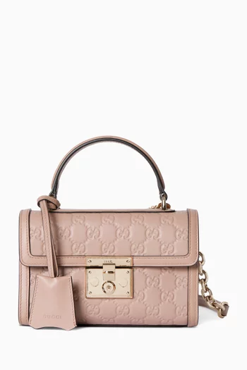 Small Padlock Top-handle Bag in GG Leather