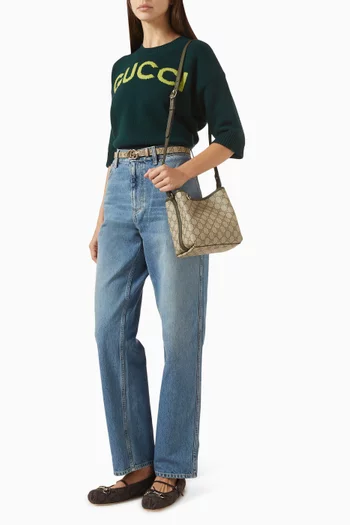 Small GG Emblem Bucket Bag in Monogram Canvas