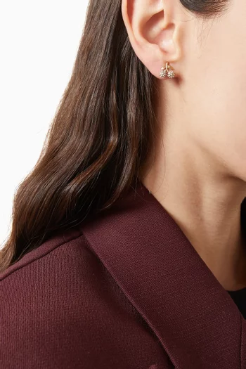 Pavé Cherry Stud Earrings in Plated Brass
