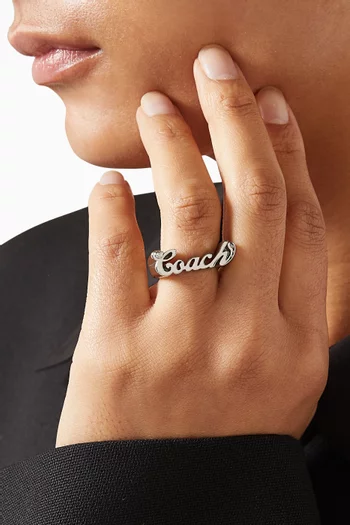 Nameplate Ring in Plated Brass