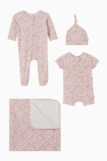 طقم هدايا قطن عضوي، 4 قطع