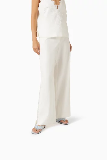 حذاء مفتوح باي بكعب مسطح قنب بشرّابات