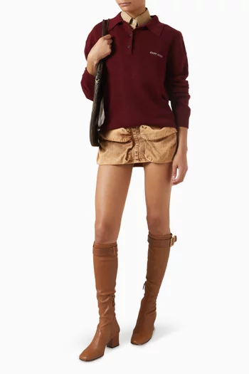 سترة بولو بشعار الماركة كشمير