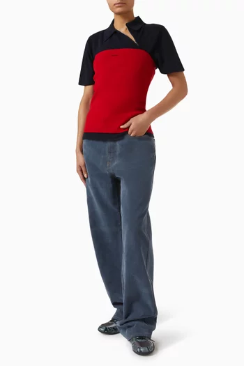 بنطال جينز بملمس مخملي دينم