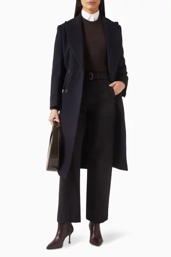 Double-Breasted Peacoat in Plush Melton