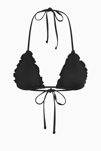 Nick Ruffle Bikini Top in Stretch Nylon