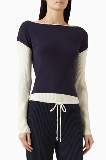 Vail Off-shoulder Knit Shirt