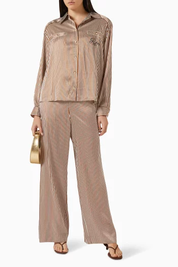 x Ritz Striped Pyjama Pants in Silk