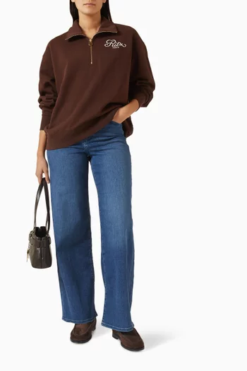 تي شيرت بولو بسحّاب قصير قطن فريم دينم × فندق الريتز