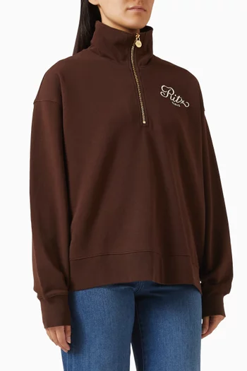 تي شيرت بولو بسحّاب قصير قطن فريم دينم × فندق الريتز