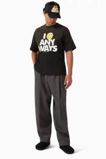 تي شيرت سمايلي سمايل اني وايز قطن