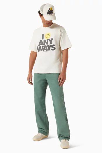 تي شيرت سمايلي سمايل اني وايز قطن