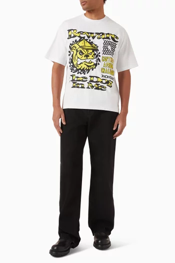 تي شيرت بطبعة Beware Dog قطن