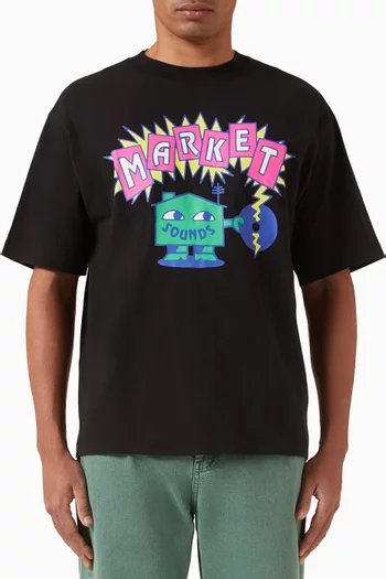 تي شيرت بطبعة Market Sounds قطن