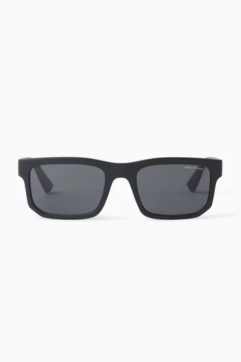 Offset Logo D-frame Sunglasses