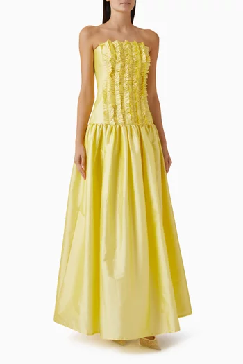 Feuille Ruffle Gown in Taffeta Silk