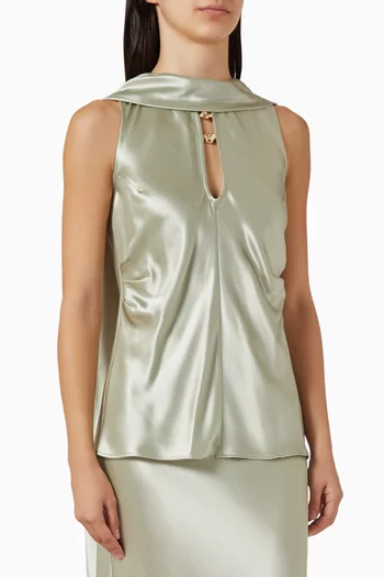 Sharrow Scarf Top in Satin