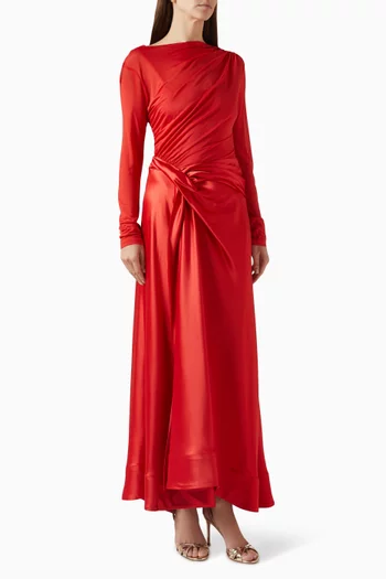 Hertfordshire Dress in Jersey & Satin