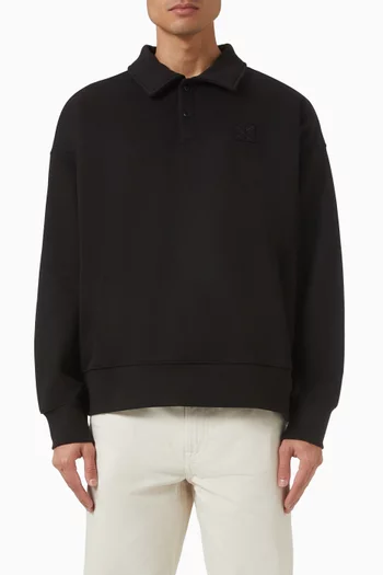 Logo Polo Sweater in Cotton Terry