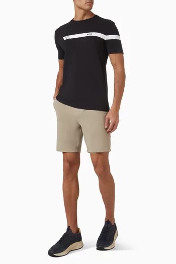 تي شيرت بطبعة شعار الماركة قطن جيرسيه مطاطي