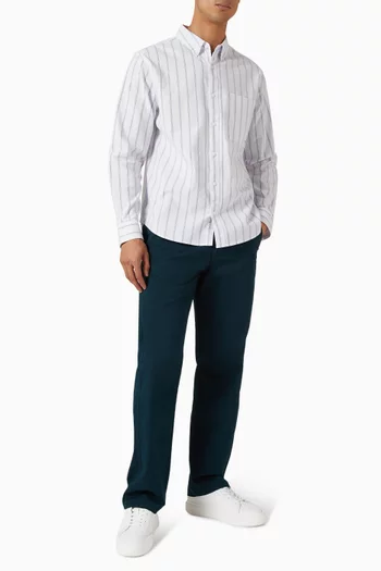 Stripe Classic Oxford Shirt in Cotton