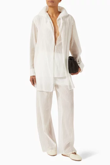 قميص نان بقصة فضفاضة ونقشة مخططة