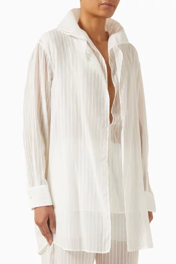 قميص نان بقصة فضفاضة ونقشة مخططة