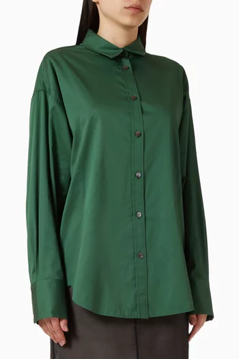 قميص دوونا بقصة فضفاضة قطن مطاطي