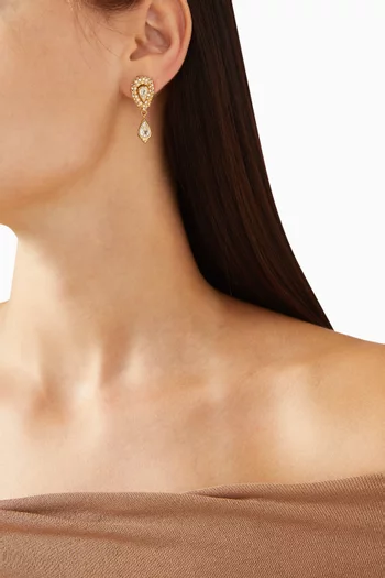 1980s Crystal Drop Clip-on Hoop Earrings