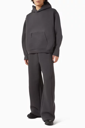 Loose-Fit Open Hem Pants in Cotton-fleece