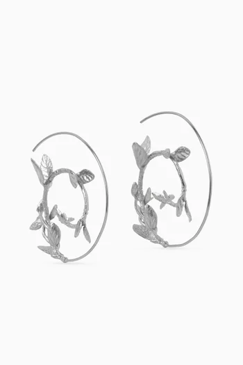 Golden Spiral Thyme Earrings in Silver