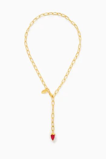 Golden Raspberry Necklace in 22kt Gold-plated Brass