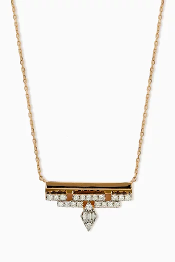 Aztec Diamond Pendant Necklace in 18kt Rose Gold
