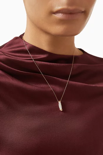 Layla Diamond & Ruby Scroll Necklace in 18kt Rose Gold