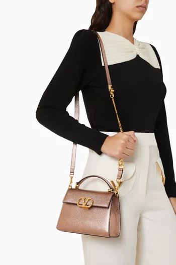 Mini VSLING Jewel Handbag in Laminated Grainy Calfskin