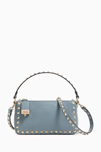 Small Rockstud Crossbody Bag in Grainy Calfskin Leather