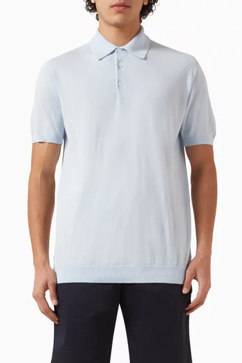 Knitted Polo T-shirt in Cotton