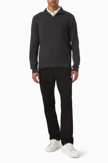 Zip-up Sweater in Cashmere