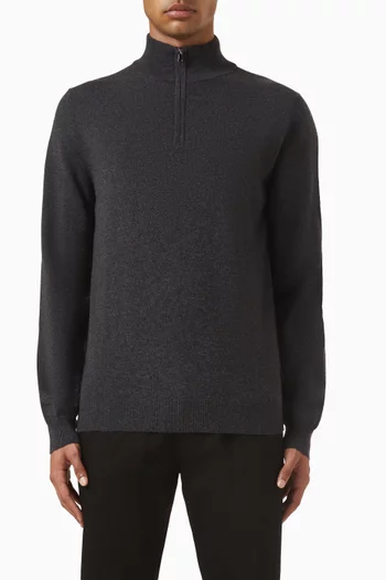 Zip-up Sweater in Cashmere