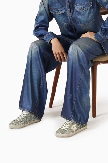 Super-Star Sneakers in Glitter Leather