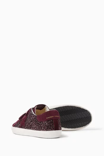 Old School Sneakers in Glitter & Suede