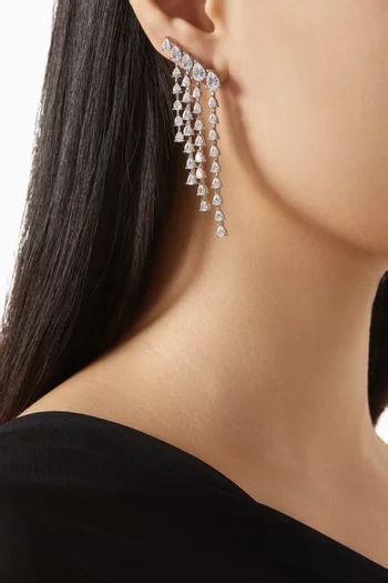 أقراط متدلية بتصميم لأعلى الأذن مرصع بأحجار زركونيا مكعبة نحاس مطلي بالروديوم