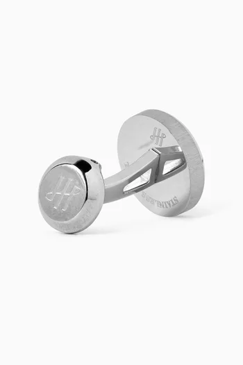 أزرار أكمام ماتيريكا ملاكيت ومعدن مطلي بالبلاديوم