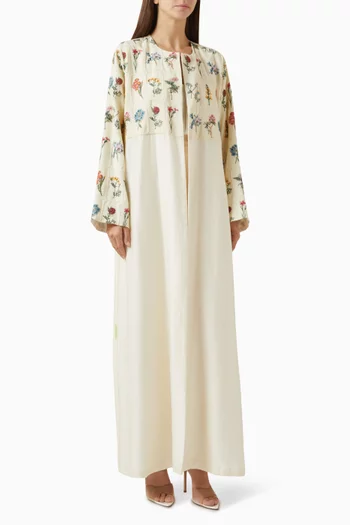 Embroidered Abaya in Cotton