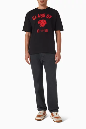 تي شيرت بطبعة نمر قطن